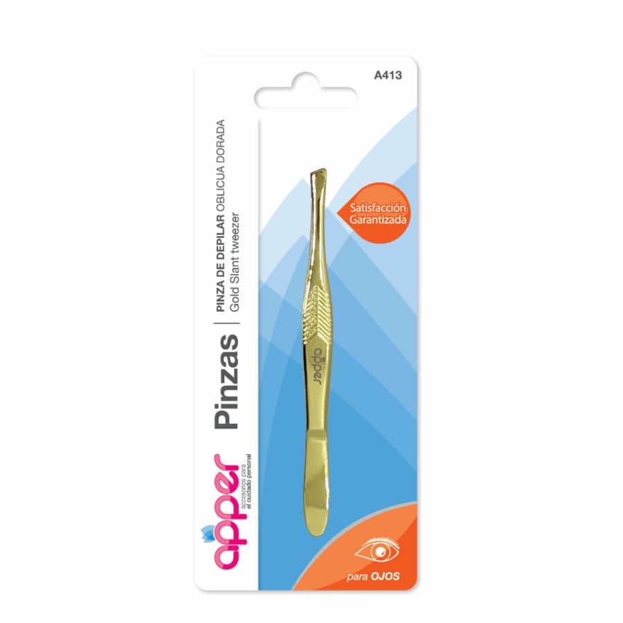 APPER-PINZA DORADA OBLICUA EN BLISTER - Imagen 1