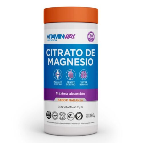 CITRATO DE MAGNESIO SABOR NARANJA (POLVO) FRASCO X180 GRS.